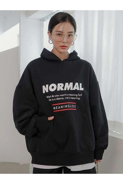 VBSVİBES Oversize Hooded Sweatshirt - Regular Printed