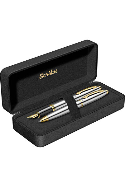 Scrikss WizDesign 88 DOLMAKALEM + TÜKENMEZKALEM SET GOLD KROM (ÖMÜR BOYU GARANTİLİ-LÜKS KUTULU-KİŞİYE ÖZEL)