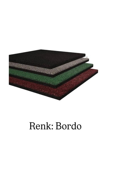 bademlerhali Karo Kauçuk Zemin Kaplama 40x40 2cm 5 Adet Spor Salonu Çocuk Parkı Fitness zemin kauçuk (Bordo)
