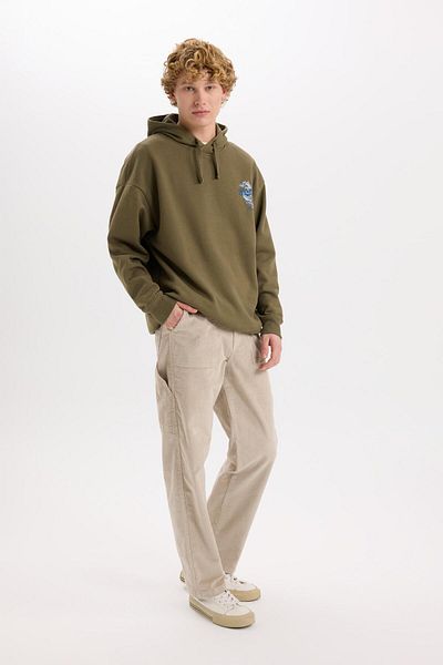 DeFacto Pantaloni din catifea cu picior lat cu buzunare picior drept C9015AX24WN