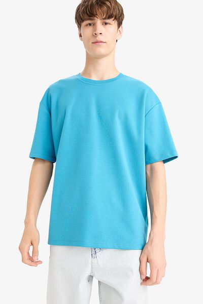 DeFacto Oversize Wide Fit Crew Neck Short Sleeve T-Shirt X3926Az25Sp