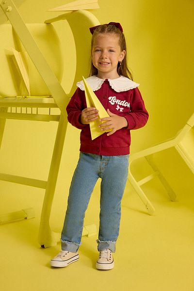 DeFacto Pantaloni de blugi pentru fetiță Paperbag cu două picioare E0424a525sp