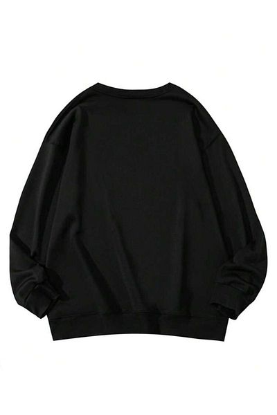 VBSVİBES Суитшърт с кръгло деколте Oversize, черен, ATZA