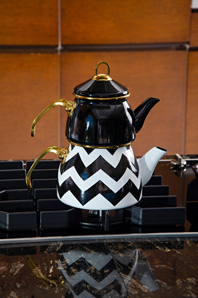 Le murano Zigzag Emaye Çaydanlık Takımı