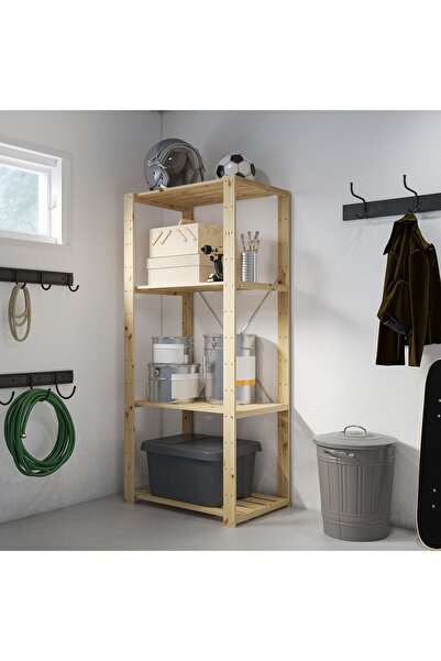 IKEA raf ünitesi, çam, 230x50x171 cm, 154x31x171 cm, 78x50x171 cm