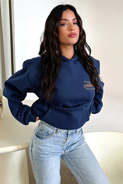 CLAYES Світшот Lacivert Series 4 Oversize - з капюшоном і шардом