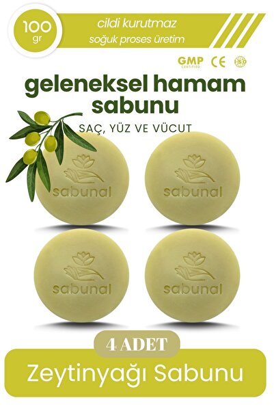 sabunal Zeytinyağı Sabunu 4 Adet - Soğuk Pres Doğal Sızma Zeytinyağı Hamam Sa...