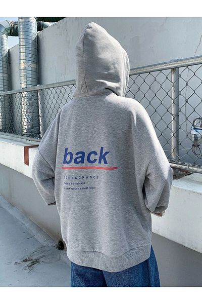 CLAYES Сив суитшърт с качулка Youngchance Oversize