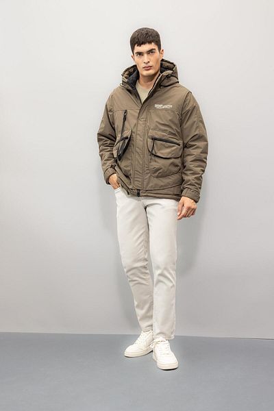 DeFacto Regular Fit Coat Hooded Zippered Snap Closure Pocket C7309Ax24Au