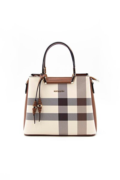 Silver Polo Krem - Taba SP969 Kadın El Çantası