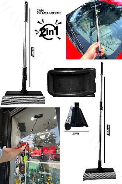 Hansel Luxury Double-Sided Telescopic Glass Wiping and Pulling Mop Practical Glass Wiping Cleaning