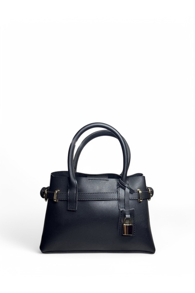 Goldies Bag Kadın Siyah Mini Kilitli Çapraz Askılı El ve Omuz Çantası Flora