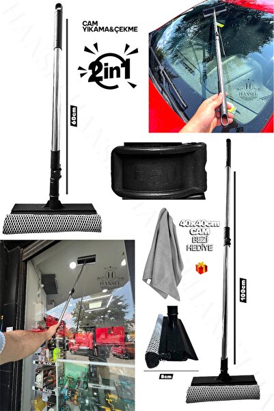 Hansel Luxury Double-Sided Telescopic Glass Wiping and Pulling Mop Glass Cloth Gift