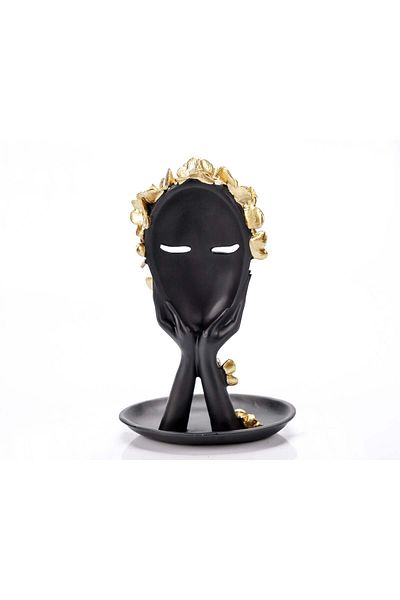 Ella Home Italia Statueta "Crown Black" din rasina