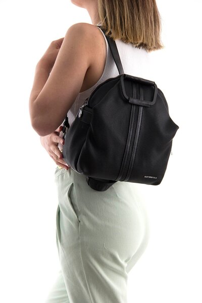 Silver Polo Μαύρο - Μαύρο γυναικείο σακίδιο πλάτης SP771