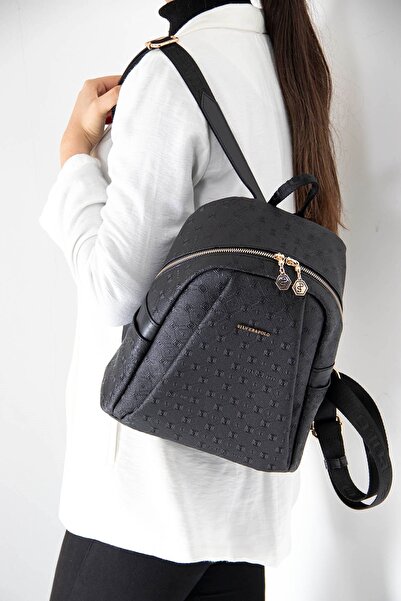 Silver Polo Μαύρο - Μαύρο γυναικείο σακίδιο πλάτης SP926