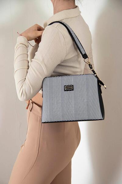 Silver Polo Siyah Beyaz - Siyah SP937 Kadın Omuz Çantası