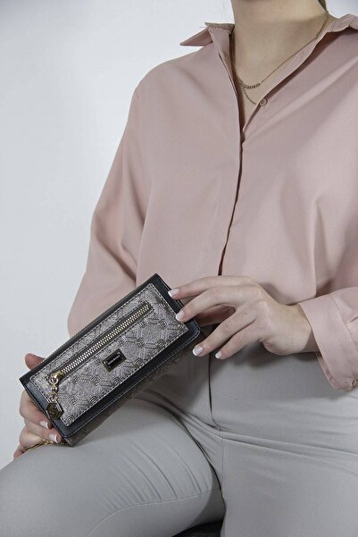 Silver Polo Platin - Siyah SP846 Kadın Cüzdan & Kartlık