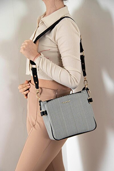 Silver Polo Negru Alb - Negru SP884 Geantă de damă tip crossbody