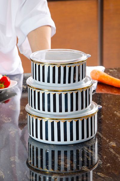 Le murano Lady Trio Enamel 3-Piece Storage Container Set 14 |   16 |   18cm