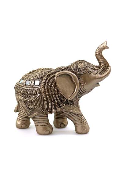 Ella Home Statuetă "Lucky Elephant" din rășină, aur, 15cm