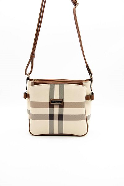 Silver Polo Silver & Polo Cream - Tan SP884 Γυναικεία τσάντα χιαστί
