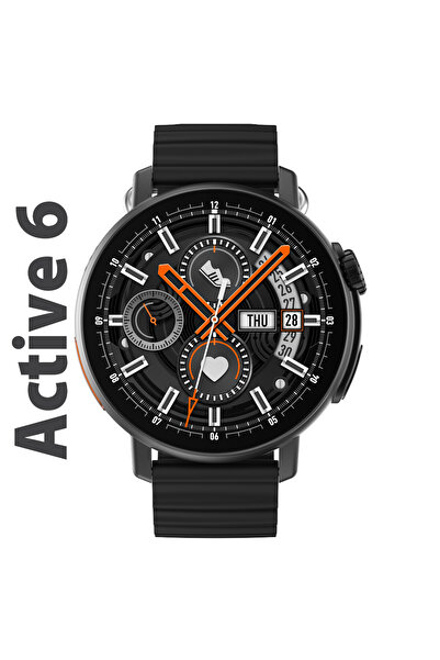 LOGIA Active6 Akıllı Saat Yuvarlak Alüminyum Kasa Spor Siyah