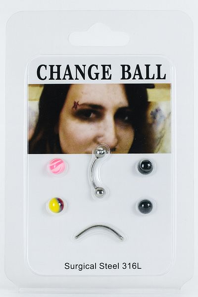 Bittox 6 Pieces Surgical Steel Eyebrow Piercing Set with Colorful Replacement Balls