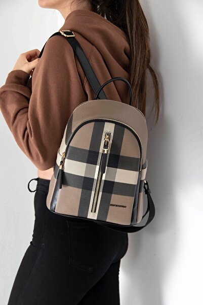 Silver Polo Γυναικείο σακίδιο πλάτης καφέ - μαύρο SP901