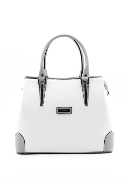 Silver Polo Geantă de mână pentru femei albă - gri A.gri SP667
