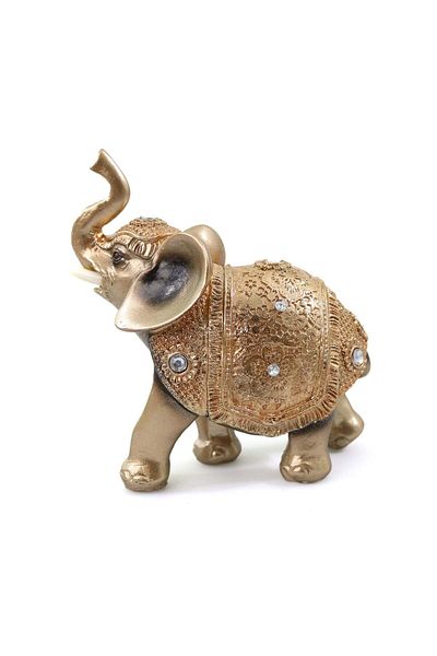 Ella Home Statueta din rasina elefant auriu, auriu, 14cm