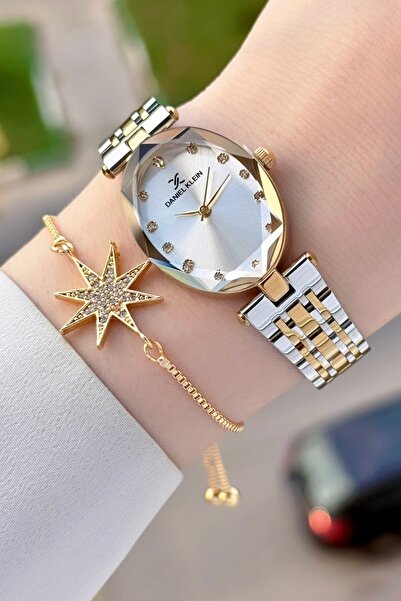 Daniel Klein Gold Gümüş Renk Kadın Kol Saati ve Bileklik