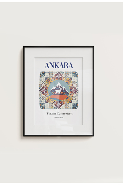 POSTER Ankara Dağ Keçisi Temalı Çini Görünümlü (Çerçevesiz)