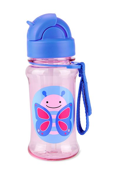 Skip Hop Zoo Tritan Water Bottle with Straw Butterfly