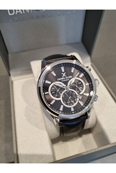 Daniel Klein Exclusive Yeni Model Fonksiyonları Aktif Siyah Deri Kayışlı Erkek Kol Saati