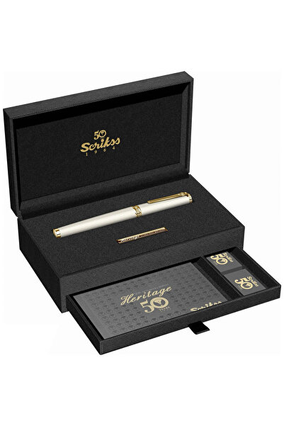 Scrikss WizDesign HERİTAGE2 DOLMA KALEM BEYAZ ALTIN B UÇ ÖMÜR BOYU GARANTİLİ/...