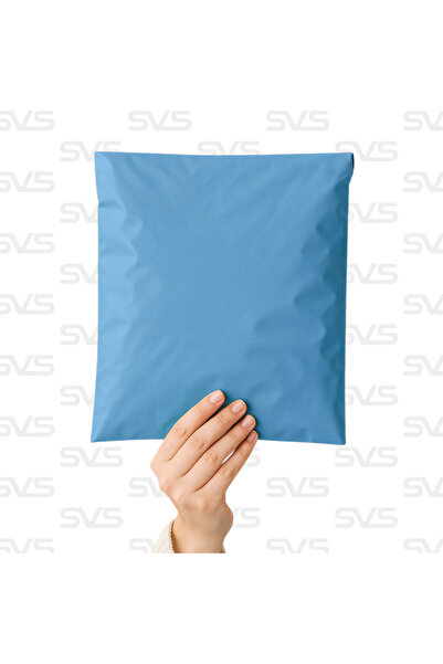 SVS ETİKET PLASTİK Cepli Renkli Kargo Poşeti - 30x37 Cm - Mavi - 100 Adet