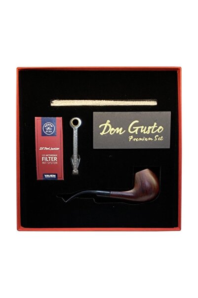 Don Gusto Atomic German 9mm Gül Ağacı Pipo Seti – Vişne Bordo