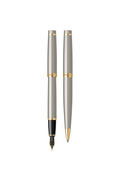 Scrikss WizDesign 38 DOLMAKALEM + TÜKENMEZKALEM SET SATEN ALTIN (ÖMÜR BOYU GARANTİLİ-LÜKS KUTULU-İSME ÖZEL)