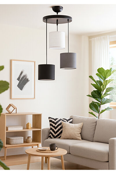 HOMİNG Sveto 3 Renk Kumaş Tavan Sarkıt Avize Ayd-3095