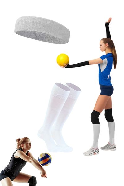 Bellanora 9-Piece Children's Star Volleyball - Knee & Knee & Anti-Slip Sole Match Training Socks & Hair Band Gift