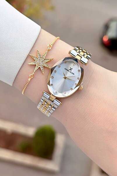 Daniel Klein Altın Metalik Renk Kadın Kol Saati ve Bileklik