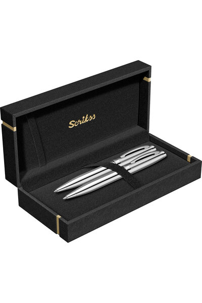 Scrikss WizDesign 39 TÜKENMEZKALEM + VERSATİL İKİLİ SET KROM (ÖMÜR BOYU GARAN...