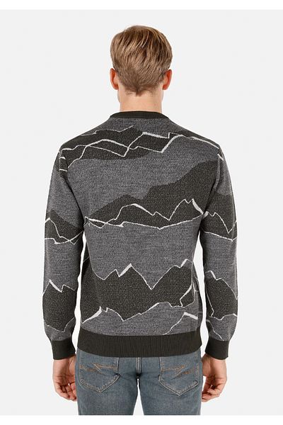 Colin's Regular Fit Round Neck Jacquard Men's Green Sweater