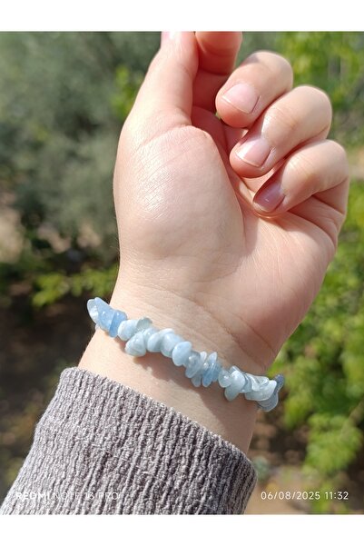 ttasdevri Akuamarin Kırık Doğaltaş Kadın ve Erkek Huzur Bilekliği