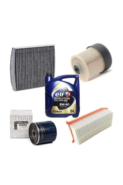 ELF RENAULT CLİO 4 Uyumlu YAĞ BAKIM SETİ 2012-2019 CLİO IV 1.5 DCİ DİZEL MOTORLAR İÇİN ELF PARTİKÜLLÜ