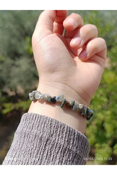 ttasdevri Yosunlu Akik Kırık Doğaltaş Kadın ve Erkek Bileklik