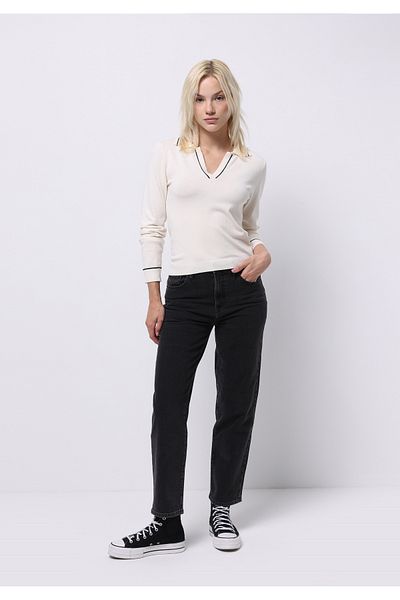 Colin's Straight Fit High Waist Straight Leg Women's Black Jean Trousers