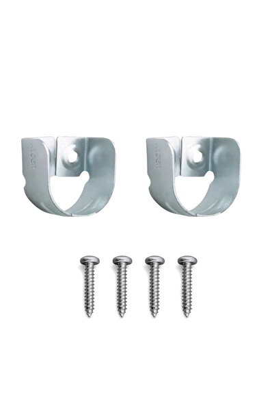 HAMADEX Krom Oval Boru Askı Flanşı Gardırop Dolap İçi Askılık Boru Aparatı Mobilya Uyumlu 2 Adet