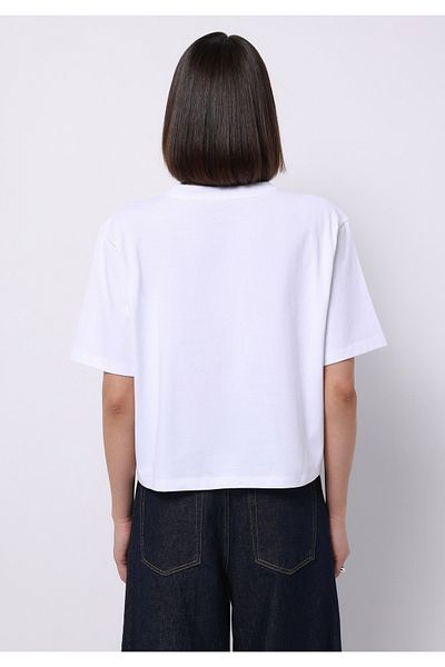 Colin's Relax Fit Round Neck Plain Women's White Short Sleeve T-Shirt